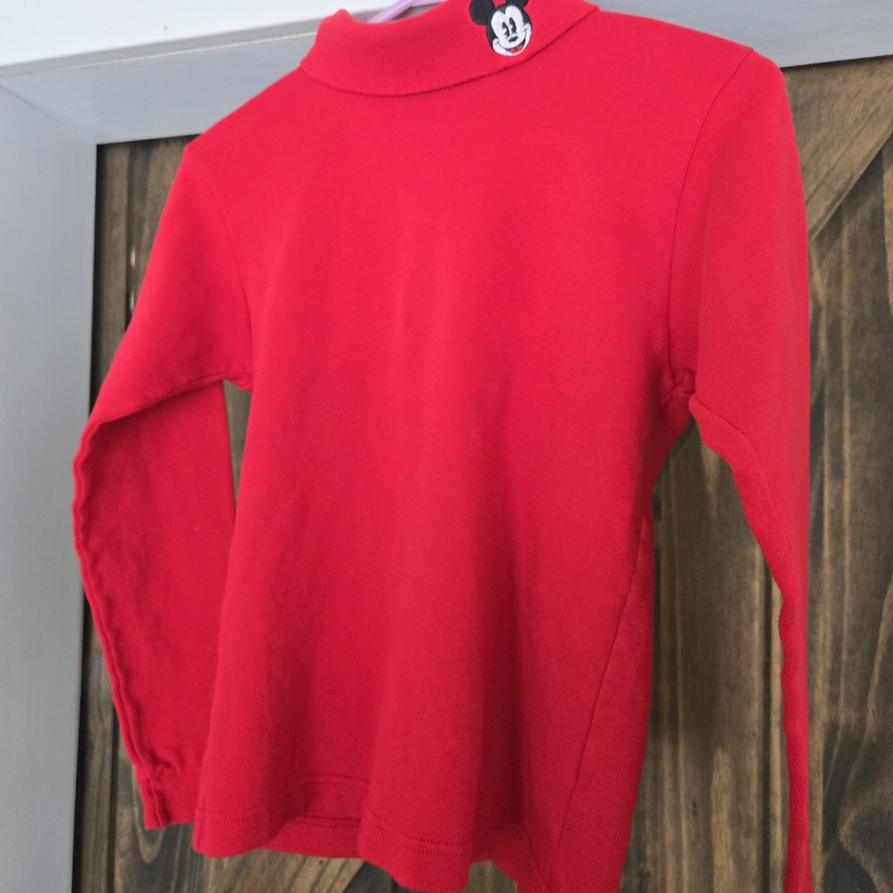 Disney Red Long Sleeve Tee with Mickey Mouse